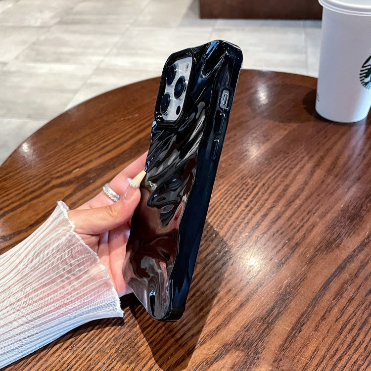 Sandsberg | Für iPhone 15 Pro Einfarbig Welle Textur TPU Handyhülle (Schokolade)