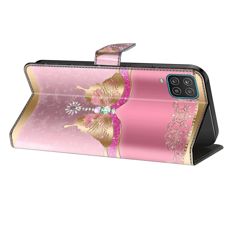 Sandsberg | Für Samsung Galaxy S23 Crystal 3D Stoßfeste Schutzleder Handyhülle (Rosa Boden Schmetterling)