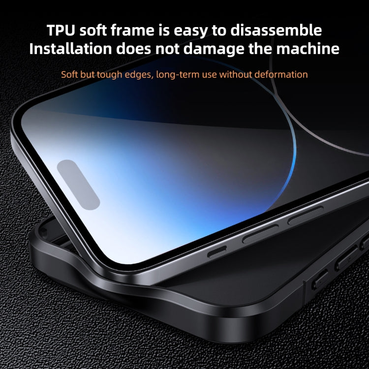 Sandsberg | Für iPhone 15 Pro Ice Crystal Transparent PC + TPU Handyhülle (Schwarz)