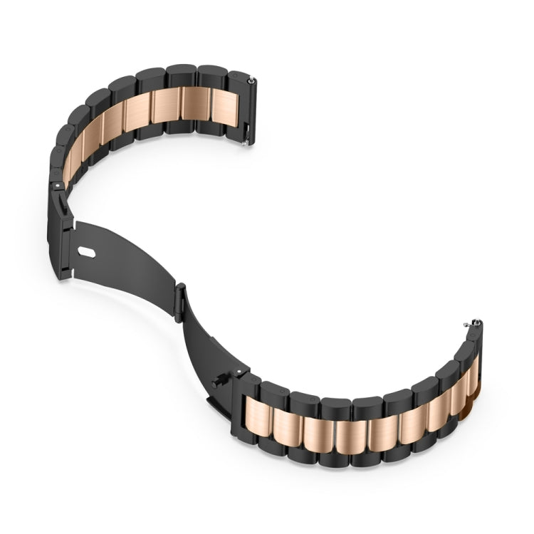 Sandsberg | Für Huawei Watch 4 / 4 Pro Drei Perlen Edelstahl Armband (Schwarz Roségold)