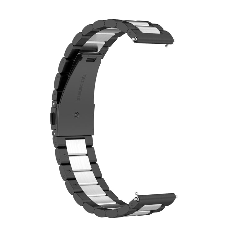 Sandsberg | Für Huawei Watch 4 / 4 Pro Drei Perlen Edelstahl Uhrenarmband (Schwarz Silber)