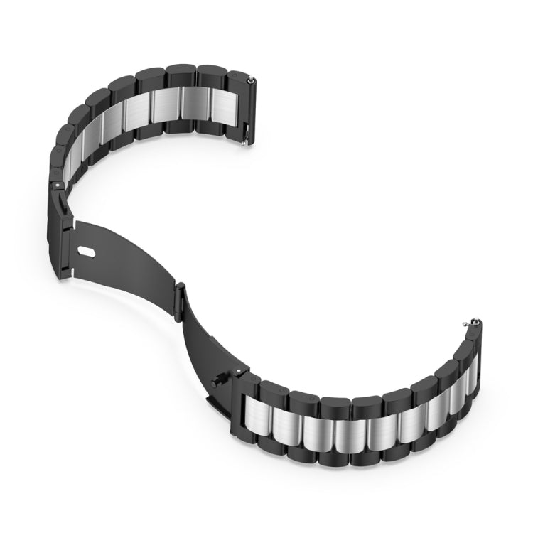 Sandsberg | Für Huawei Watch 4 / 4 Pro Drei Perlen Edelstahl Uhrenarmband (Schwarz Silber)