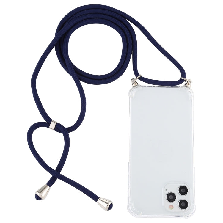 Sandsberg | Für iPhone 15 Pro Shockproof Transparent TPU Hülle mit Lanyard (Dunkelblau)