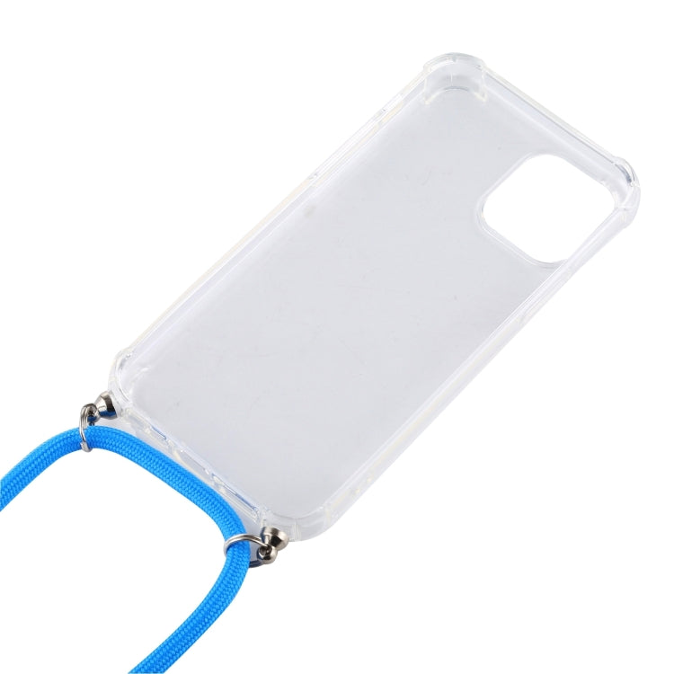 Sandsberg | Für iPhone 15 Pro Shockproof Transparent TPU Hülle mit Lanyard (Dunkelblau)