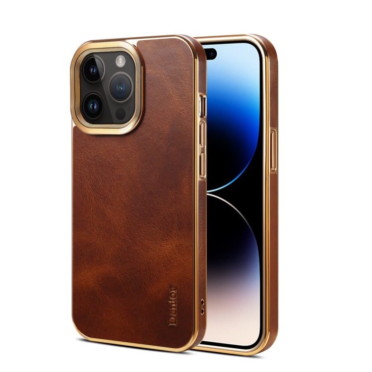 Sandsberg | Für iPhone 15 Pro Max Denior Oil Wax Rindleder Beschichtung Handyhülle (Braun)