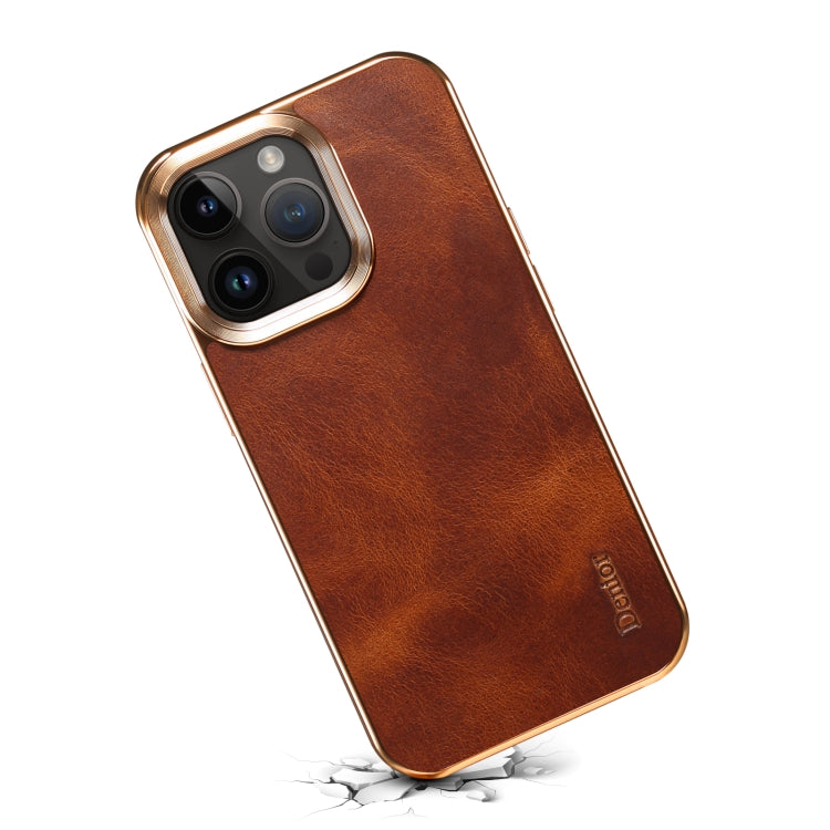 Sandsberg | Für iPhone 15 Pro Max Denior Oil Wax Rindleder Beschichtung Handyhülle (Braun)
