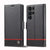 Für Samsung Galaxy S24 Ultra 5G LC.IMEEKE Carbon Fiber Leather Phone Case (Horizontal Schwarz)