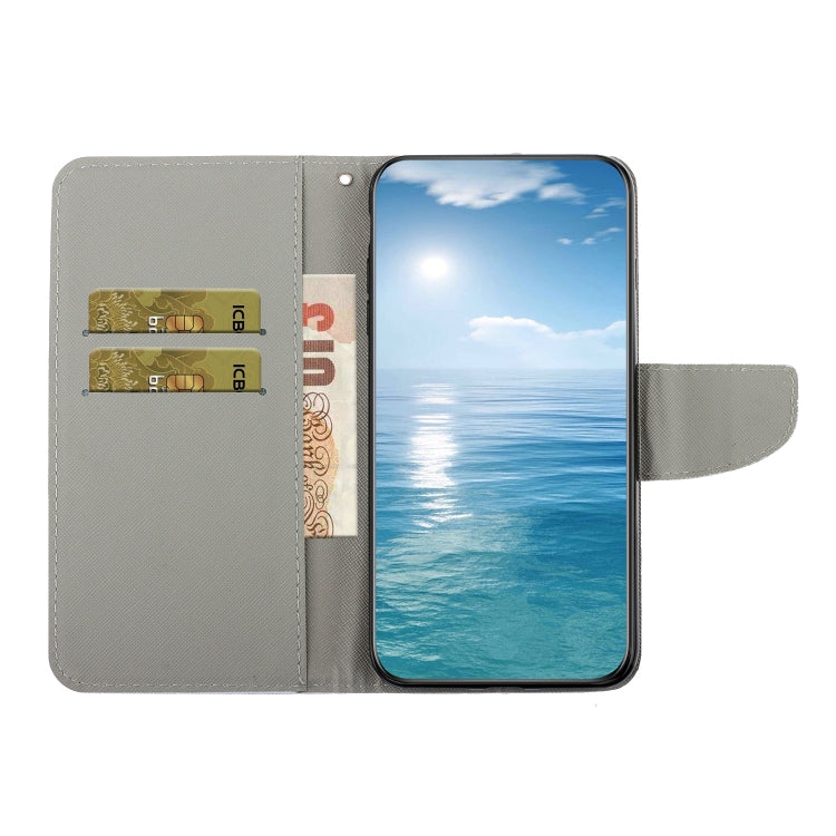 Für iPhone 15 Plus 3D farbige Zeichnung Flip Leder Handyhülle (Stern Katze)