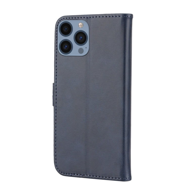 Sandsberg | Für iPhone 15 Pro Max Prägung Happy Cat Muster Flip Leder Handyhülle (Blau)