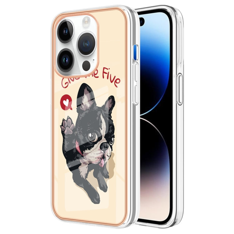 Sandsberg | Für iPhone 15 Pro Elektrobeschichteter Marmor Dual-Seite IMD Handyhülle (Lucky Dog)