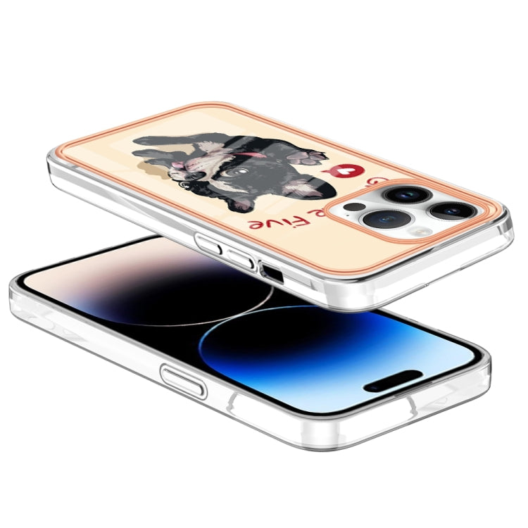 Sandsberg | Für iPhone 15 Pro Elektrobeschichteter Marmor Dual-Seite IMD Handyhülle (Lucky Dog)