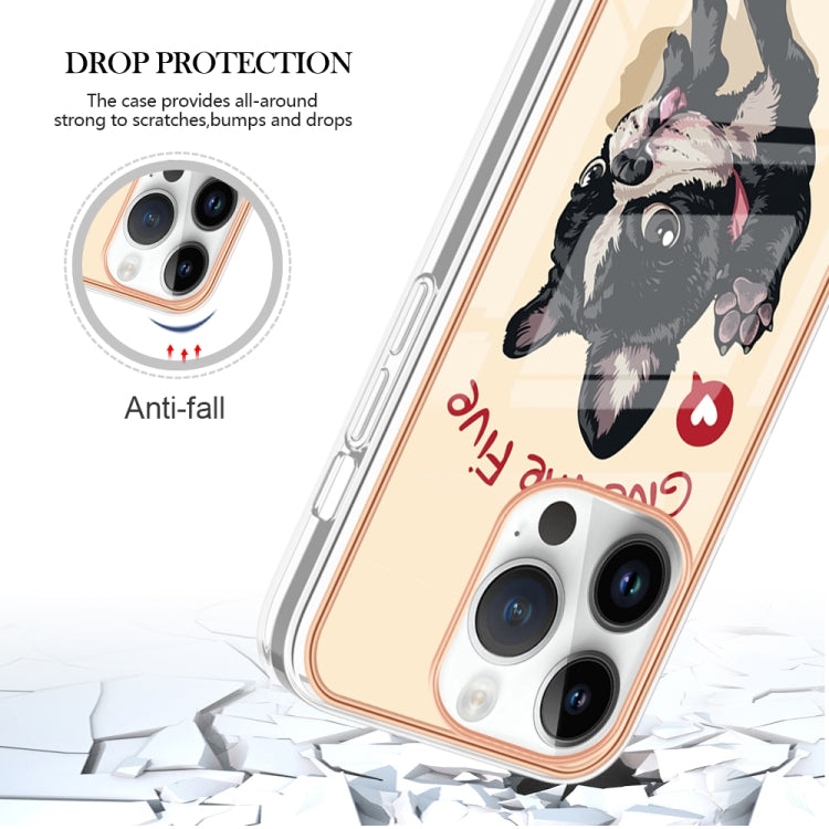 Sandsberg | Für iPhone 15 Pro Elektrobeschichteter Marmor Dual-Seite IMD Handyhülle (Lucky Dog)