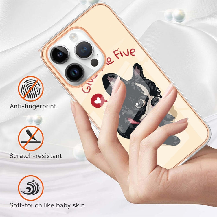 Sandsberg | Für iPhone 15 Pro Elektrobeschichteter Marmor Dual-Seite IMD Handyhülle (Lucky Dog)