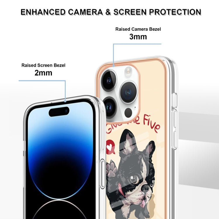Sandsberg | Für iPhone 15 Pro Elektrobeschichteter Marmor Dual-Seite IMD Handyhülle (Lucky Dog)