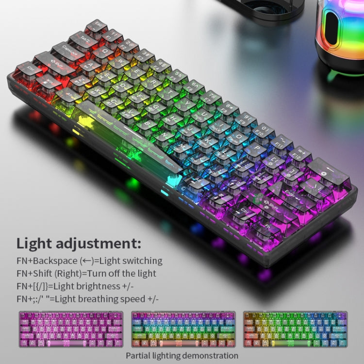 Sandsberg | XUNFOX K30 Pro 2.4G + BT + Verdrahtet Transparent 61-Tasten Mechanische Weiße Achse Tastatur (Weiß)