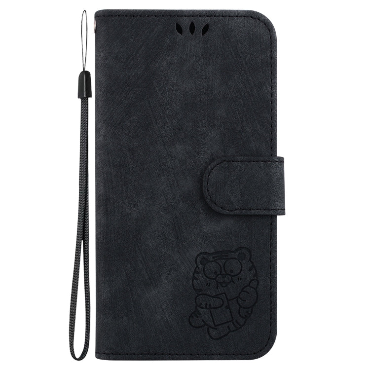 Sandsberg | Für Samsung Galaxy S23 5G Kleine Tiger Prägeleder Handyhülle (Schwarz)