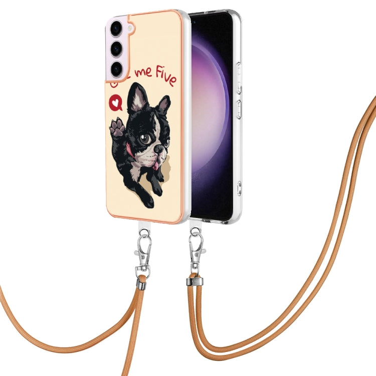 Sandsberg | Für Samsung Galaxy S23 5G Elektroplattierung Dual-Seite IMD Handyhülle mit Tragriemen (Lucky Dog)