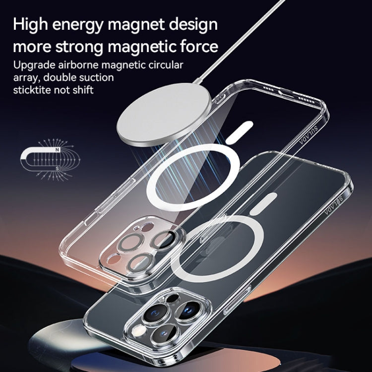 Sandsberg | Für iPhone 15 Pro SULADA Jingpin Serie MagSafe All-Inclusive Linse elektroplattiert TPU Handyhülle (Transparent Blau)