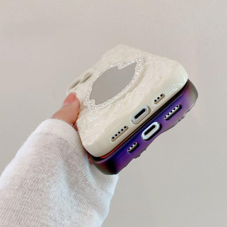 Für iPhone 14 Rose Texture Mirror TPU Handyhülle (Beige)
