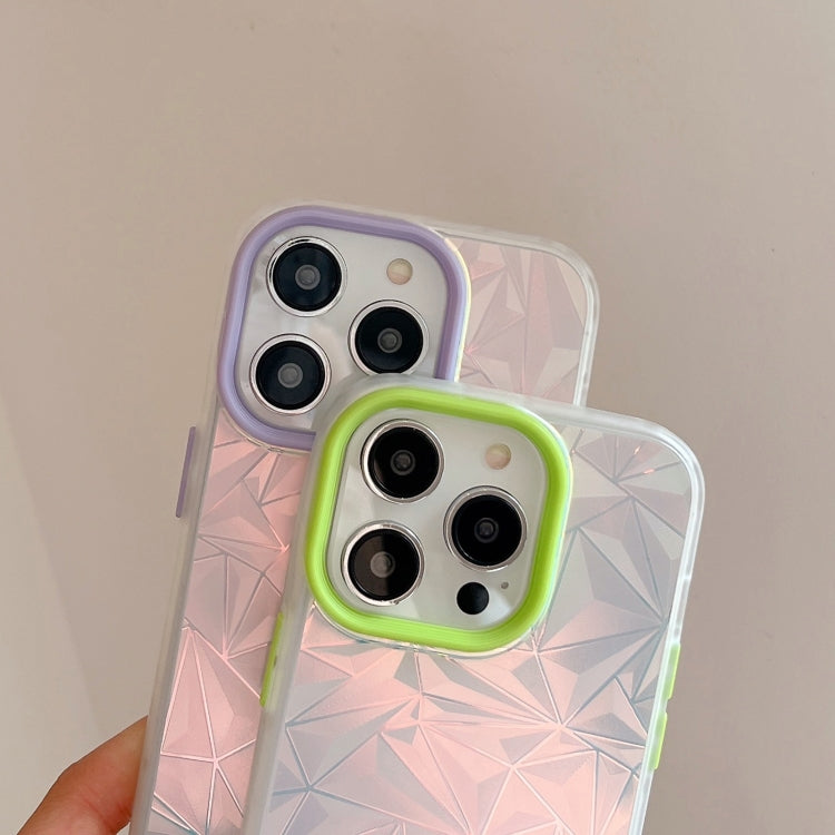 Für iPhone 14 Laser-Diamantmuster Frosted Handyhülle (Grün)