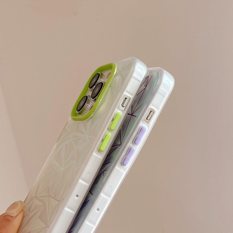 Für iPhone 14 Laser-Diamantmuster Frosted Handyhülle (Grün)