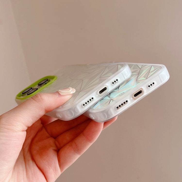 Für iPhone 14 Laser-Diamantmuster Frosted Handyhülle (Grün)