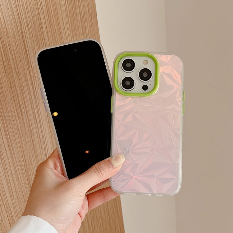Für iPhone 14 Laser-Diamantmuster Frosted Handyhülle (Grün)