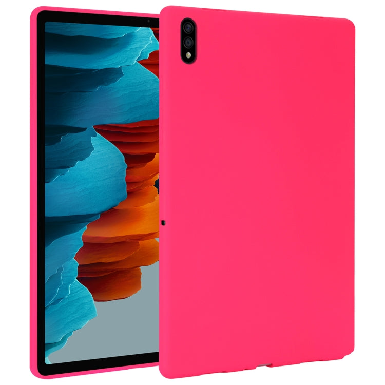 Sandsberg | Für Samsung Galaxy Tab S7 / S8 Öl Spray Hautfreundliche TPU Tablet Hülle (Rosa Rot)