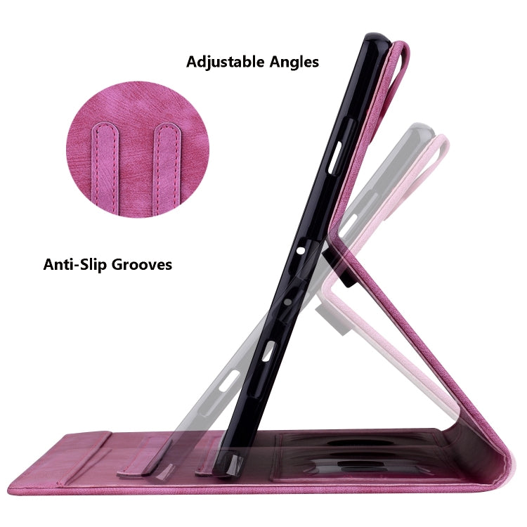 Sandsberg | Für Lenovo Tab P11 TB-J606F Cartoon Sakura Katze Prägung Leder Tablet Hülle (Rosa Rot)