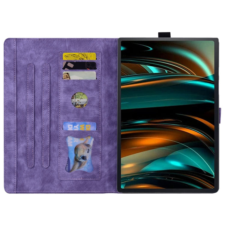 Sandsberg | Für Lenovo Tab M11 / Xiaoxin Pad 11 2024 Cartoon Sakura Cat Prägeleder Tablet-Hülle (Lila)