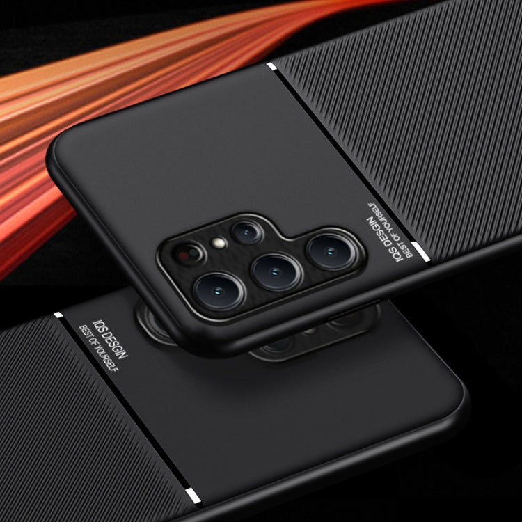Für Samsung Galaxy S24+ 5G Classic Tilt Strip Grain Magnetische Stoßfeste PC + TPU Hülle (Grün)