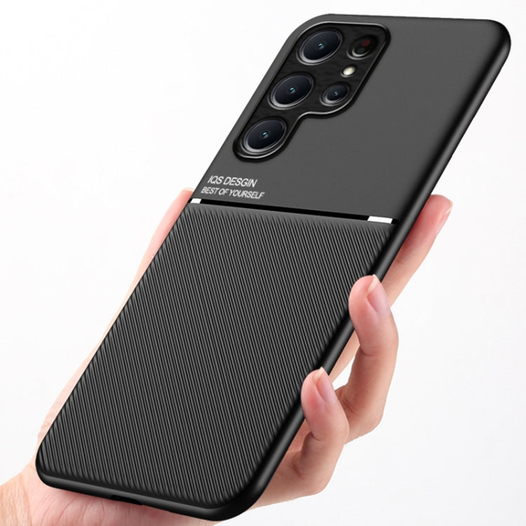 Für Samsung Galaxy S24+ 5G Classic Tilt Strip Grain Magnetische Stoßfeste PC + TPU Hülle (Grün)