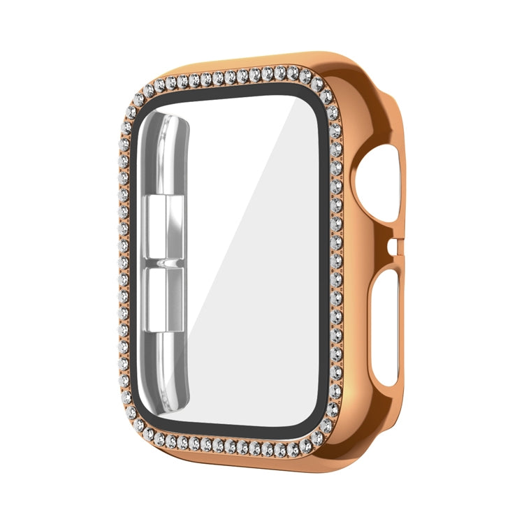 Sandsberg | Für Apple Watch Series 3 / 2 / 1 38mm Plating Row Diamond PC Uhrengehäuse mit Film (Rose Gold)