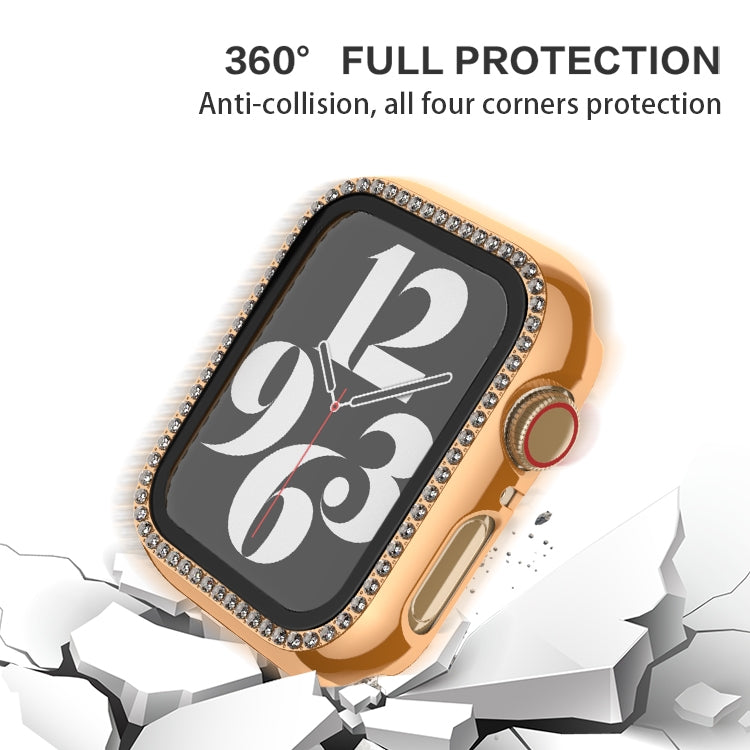 Sandsberg | Für Apple Watch Series 3 / 2 / 1 38mm Plating Row Diamond PC Uhrengehäuse mit Film (Rose Gold)