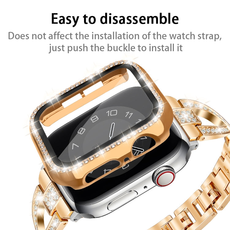 Sandsberg | Für Apple Watch Series 3 / 2 / 1 38mm Plating Row Diamond PC Uhrengehäuse mit Film(Transparent)