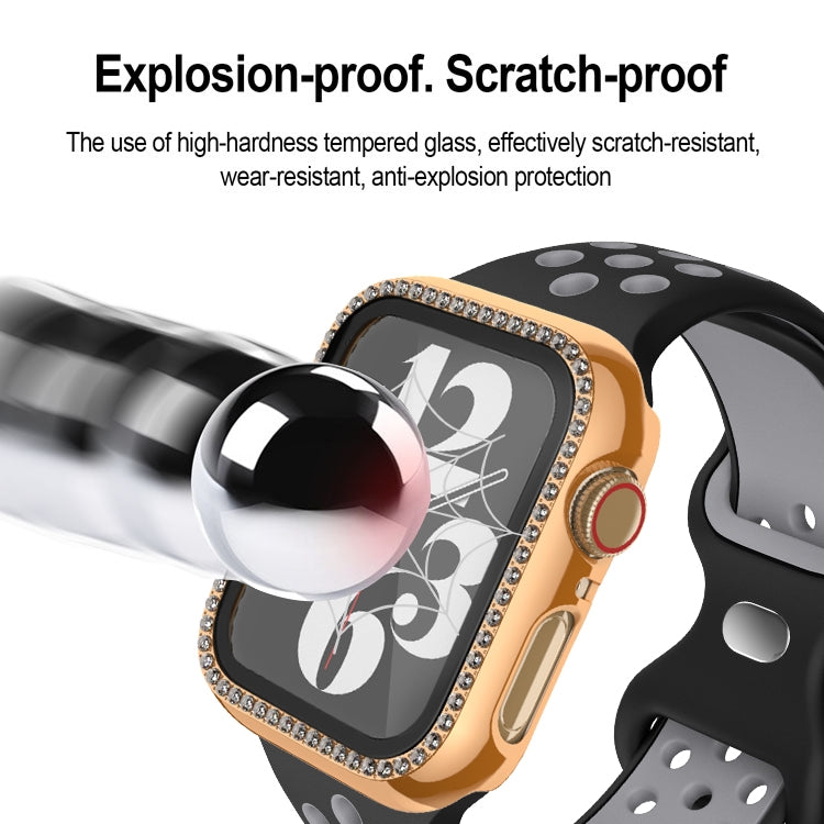 Sandsberg | Für Apple Watch Series 3 / 2 / 1 38mm Plating Row Diamond PC Uhrengehäuse mit Film(Transparent)