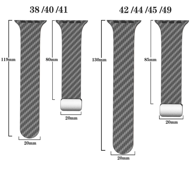 Sandsberg | Für Apple Watch Series 5 44mm Carbonfaser Magnetische Silber Schnalle Uhrband (Räumlich Grau Orange)