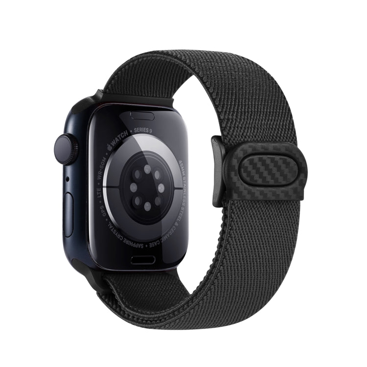 Sandsberg | Für Apple Watch Series 3 42mm Karbonfasertextur Snap Riemen Nylon Uhrband (Schwarz)