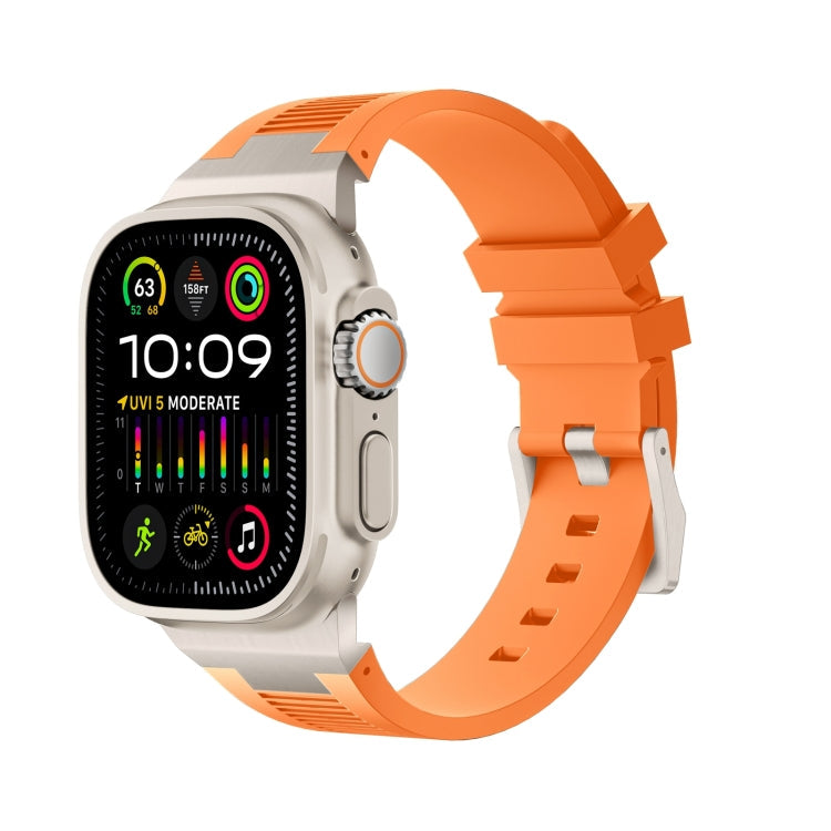 Sandsberg | Für Apple Watch Ultra 49mm Loners Flüssigsilikon-Uhrenarmband (Titanium Orange)