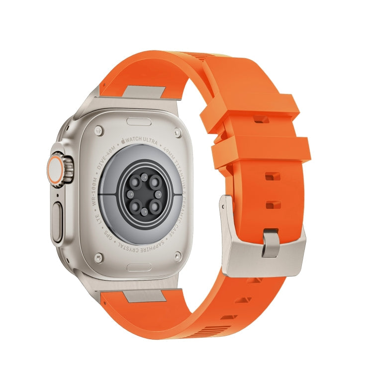 Sandsberg | Für Apple Watch Ultra 49mm Loners Flüssigsilikon-Uhrenarmband (Titanium Orange)