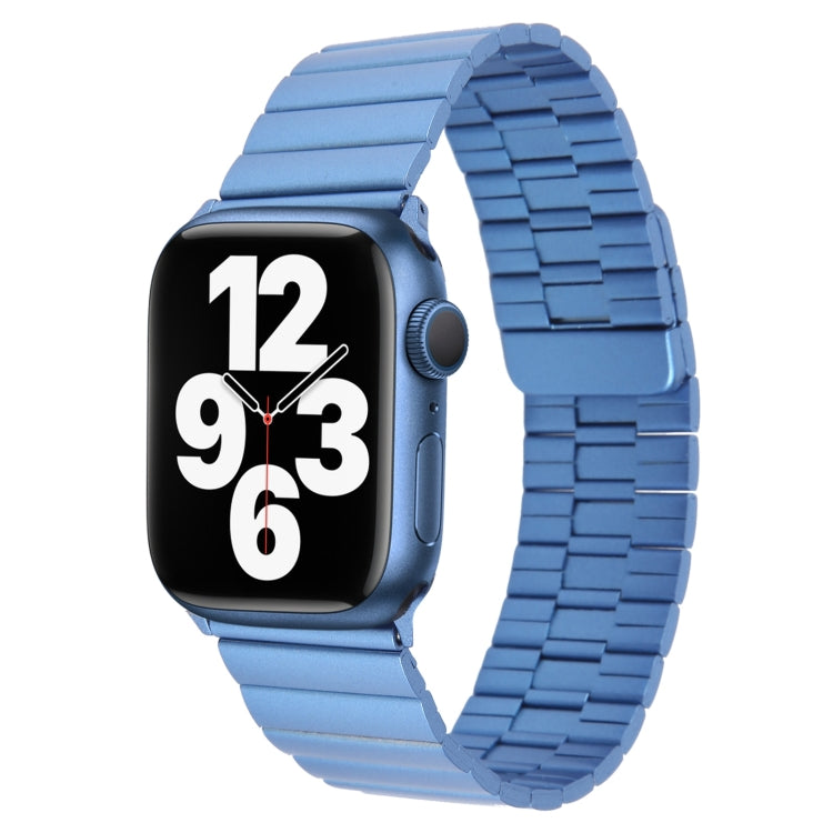 Sandsberg | Für Apple Watch Series 7 41mm Bambus Edelstahl Magnetisches Armband (Blau)
