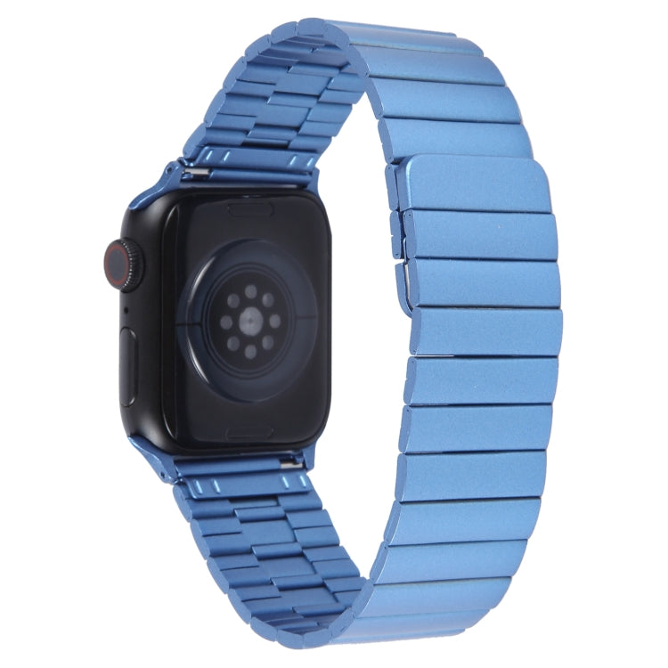 Sandsberg | Für Apple Watch Series 7 41mm Bambus Edelstahl Magnetisches Armband (Blau)