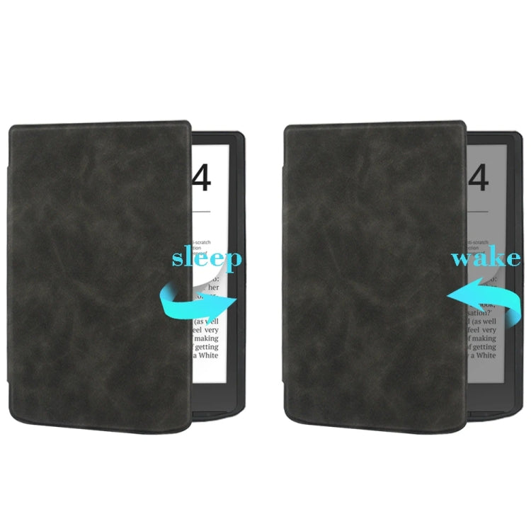 Sandsberg | Für Pocketbook InkPad 4 / Color2 /3 /PB743 Retro Leder-Feel Smart Tablet-Hülle (Schwarz)