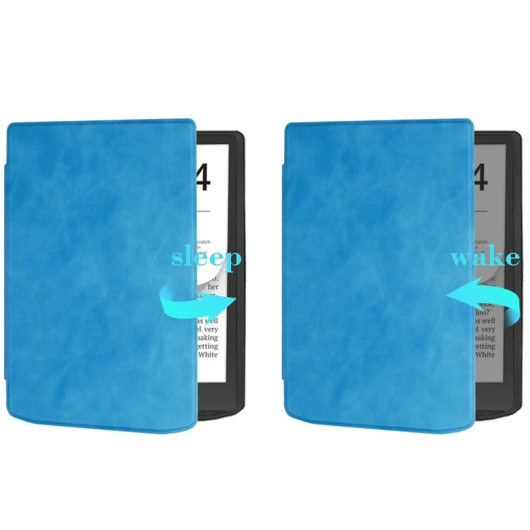 Sandsberg | Für Pocketbook InkPad 4 / Color2 /3 /PB743 Retro Leder fühlen Smart Tablet Hülle (Himmelblau)