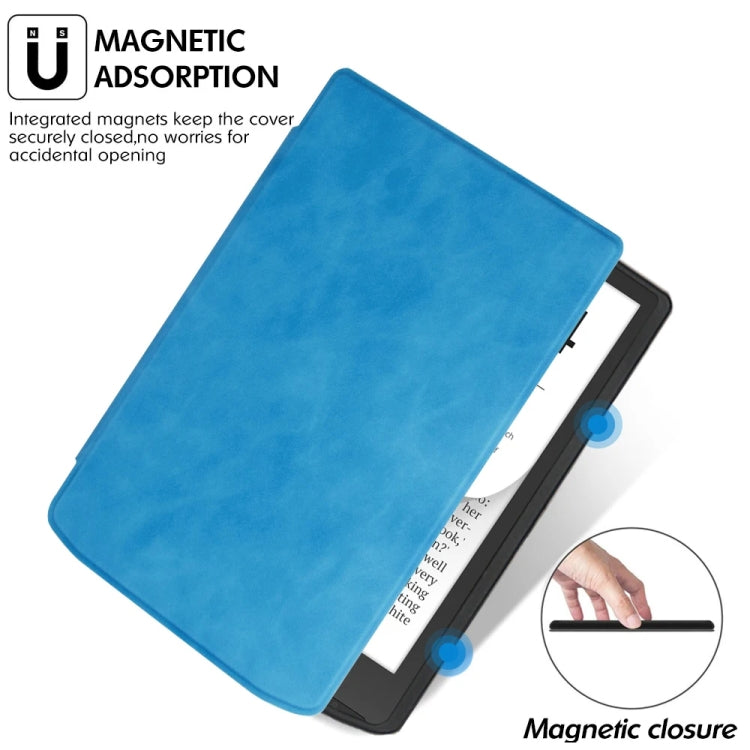 Sandsberg | Für Pocketbook InkPad 4 / Color2 /3 /PB743 Retro Leder fühlen Smart Tablet Hülle (Himmelblau)
