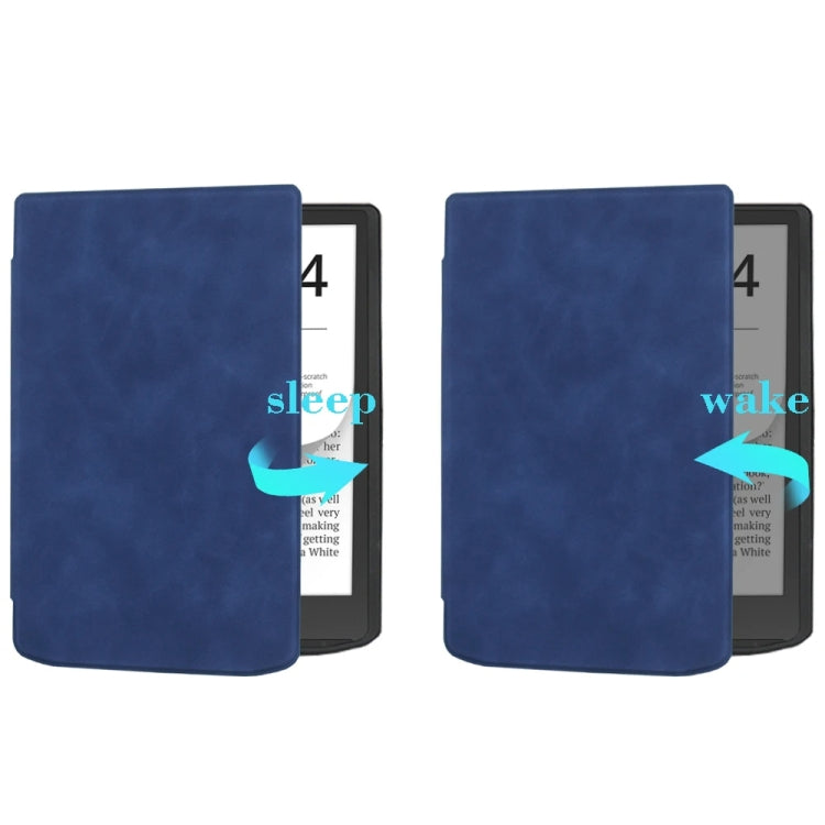 Sandsberg | Für Pocketbook InkPad 4 / Color2 /3 /PB743 Retro Leder mit Hautgefühl Smart Tablet Hülle (Dunkelblau)