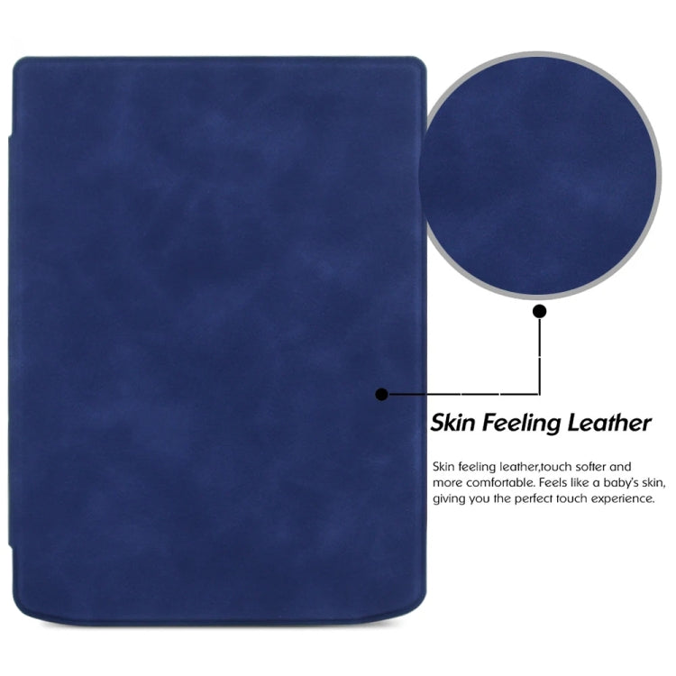 Sandsberg | Für Pocketbook InkPad 4 / Color2 /3 /PB743 Retro Leder mit Hautgefühl Smart Tablet Hülle (Dunkelblau)