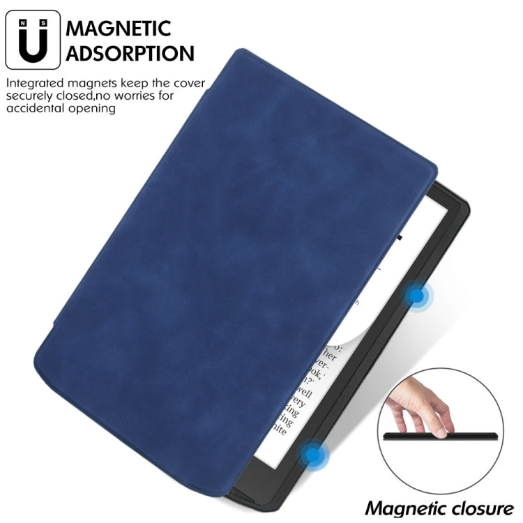 Sandsberg | Für Pocketbook InkPad 4 / Color2 /3 /PB743 Retro Leder mit Hautgefühl Smart Tablet Hülle (Dunkelblau)
