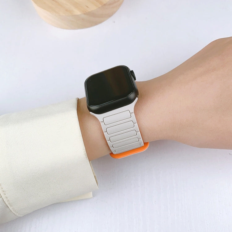 Sandsberg | Für Apple Watch Series 3 38mm I-förmiges magnetisches Silikon-Uhrenband (Weißes Sternenlicht)