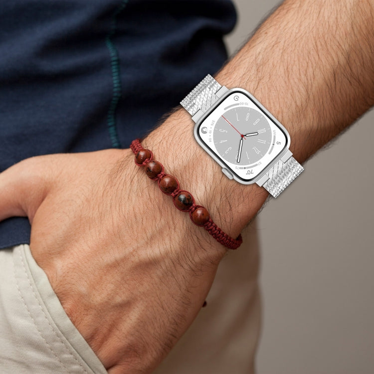 Sandsberg | Für Apple Watch Series 9 45mm Twill Edelstahl Armband (Roségold)